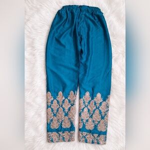 Women's Silk Trouser Pant Embroidered  Pakistani Indian Party Wear